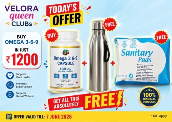 OMEGA 3-6-9 with 1000 ml Stainless steel bottle +Sanitary pad