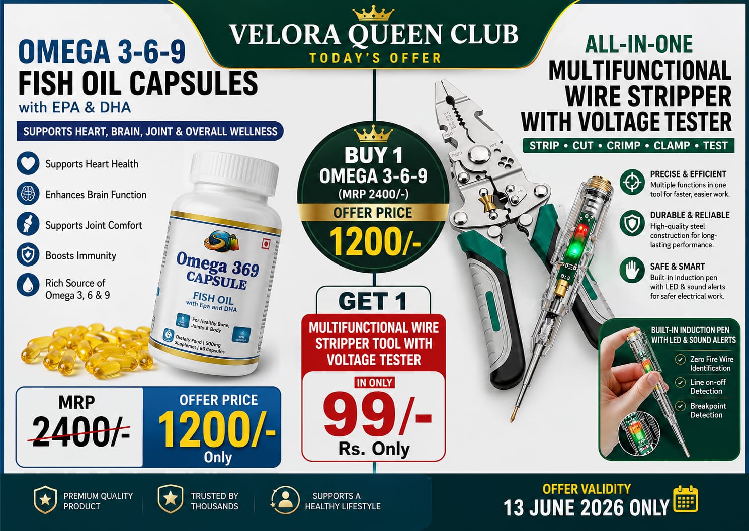 OMEGA 3-6-9 +multi function Wire stipper + voltage tester